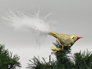 Baumschmuck Vogel gold